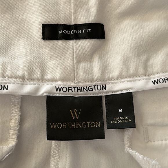 Worthington | Modern Fit White Cropped Pants Size 8 - Picture 3 of 8